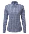 PR352 Women's Maxton Check Long Sleeve Shirt Navy / White colour image